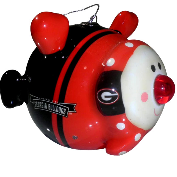 Georgia Bulldogs NCAA Licensed LED Snowman Christmas Ornament, NOS - Picture 3 of 8